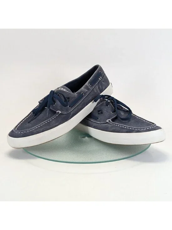 Men's Sperry Top-Sider Bahama 2-Eye Navy Blue Canvas Shoes Style C16-61432.SZ 12 - Picture 9 of 11